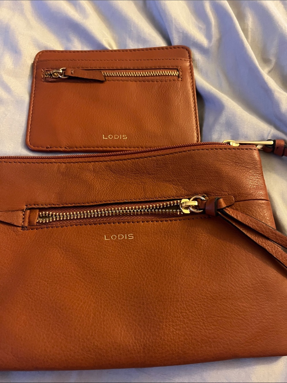Lodis Brown Leather Crossbody with Matching Card Wallet